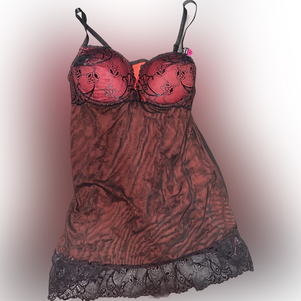 Beautiful black and red lace Nightie